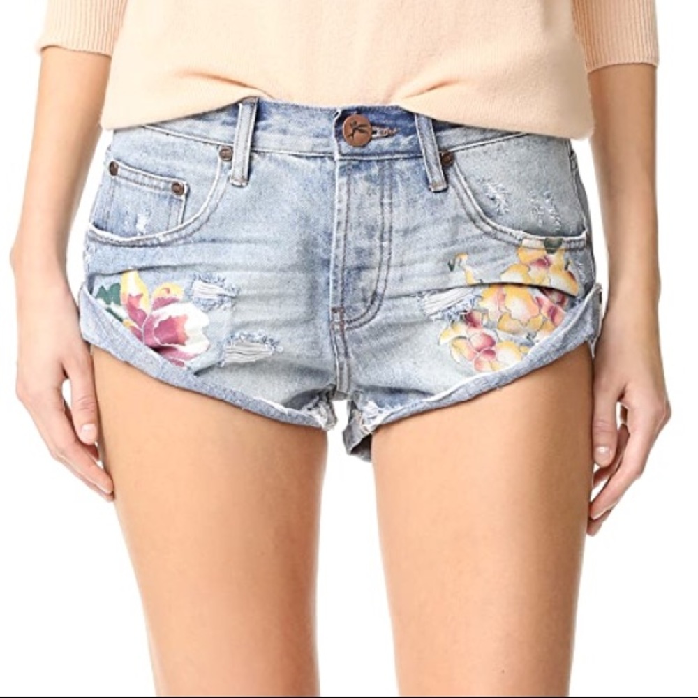One Teaspoon Orchid Bandit Shorts